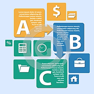 Business Infographics origami style. can be used for workflow layout, banner, number step up options web design. Vector