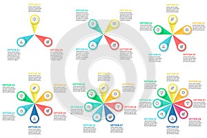 Business infographics. Radial charts, diagrams.