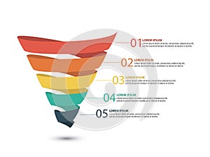 Business infographics with stages of a Sales Funnel photo