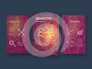 Business infographics template on low poly