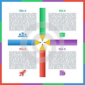 Business infographics template with pencil. Can be used for presentations, banner or web design.