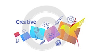 Business innovation new idea startup creative inspiration concept sketch doodle horizontal