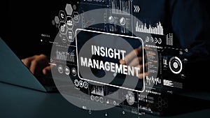 Business Insight Management Concept with Digital Data Visualization and Technology Background. Asymptotic smart data