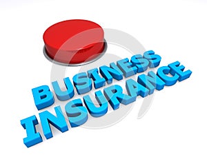 Business insurance button on white