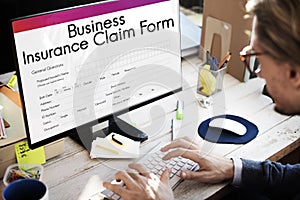 Business Insurance Claim Form Document Concept