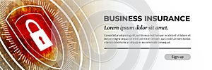 Business Insurance Modern Safety Background. Vector. Web Banner Template.