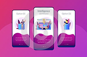 Business intelligence dashboard app interface template.