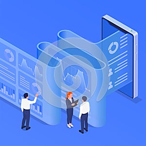 Business Intelligence Isometric Background