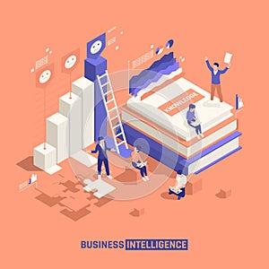 Business Intelligence Isometric Background
