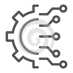 Business Intelligence line icon, data