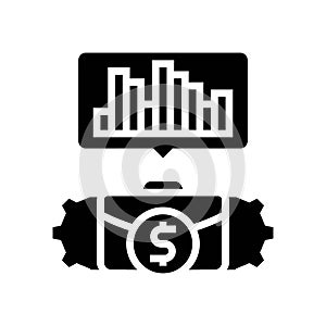 business intelligence process glyph icon vector illustration