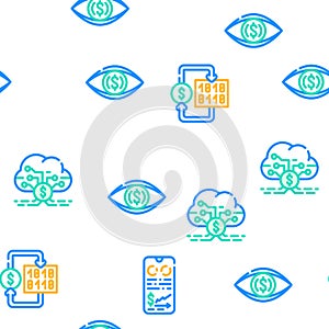 Business Intelligence Technology Icons Set Vector