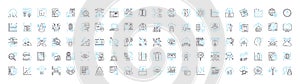 Business intelligence vector line icons set. Business, Intelligence, Analytics, Data, Technology, Decision-making