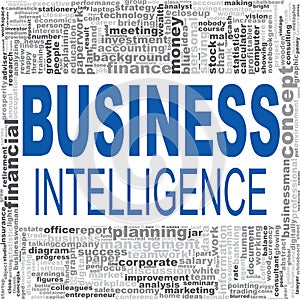 Business intelligence word cloud.