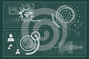 Business interface with graphics