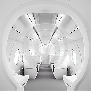 Business Interior Jet Airplane in white color.