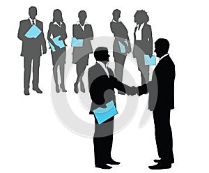 Business interview -people silhouette