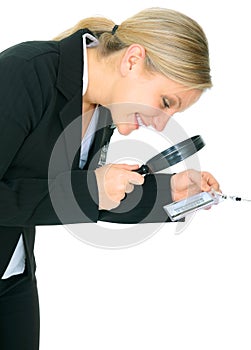Business Investigator Checking Name Tag