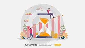 Business investment concept. Returns on investment graphic chart. Financial growth rising up to success. web landing page template