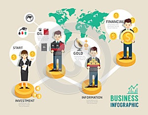 Business investment funds board game flat