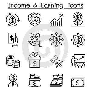 Business investment, Income ,earning icon set