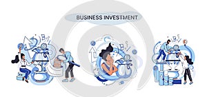 Business investment metaphor. Investment capital profit and income multiplying. Buying shares and funds, modern economy