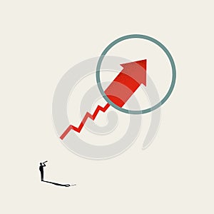 Business investment strategy vector concept. Symbol of analysis, opportunity, consulting. Minimal illustration.