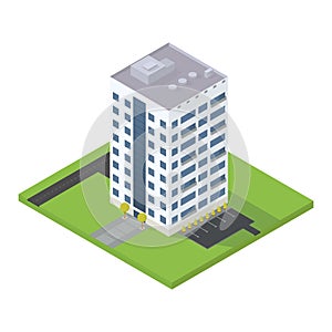 Business isometric building.