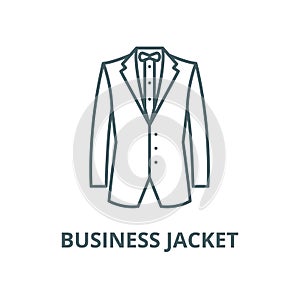 Business jacket vector line icon, linear concept, outline sign, symbol