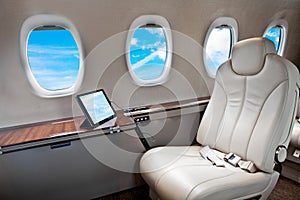 Business Jet airplane interior