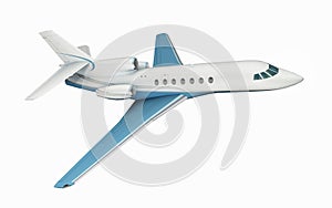 Business jet isolated on white background