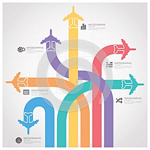 Business Journey With Global Airline Infographic Diagram