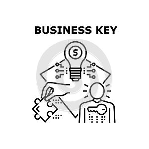 Business Key Vector Concept Black Illustration