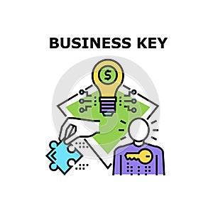 Business Key Vector Concept Color Illustration