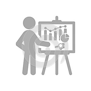 business keywords research analysis grey icon