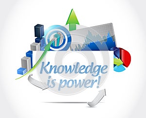 Business knowledge is power concept illustration