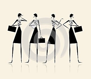 Business ladies, silhouette for your design