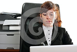 Business lady with a laptop