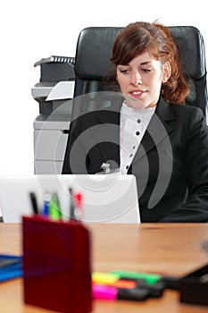 Business lady with a laptop