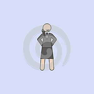 business lady ready to work colored line icon. Simple colored element illustration. business lady ready to work outline symbol des