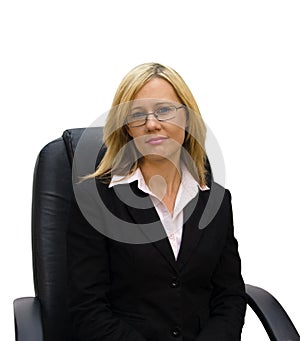 Business lady on white background