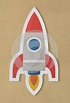 Business launching rocket ship icon photo