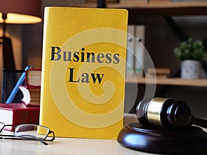 Business law is shown on the business photo using the text