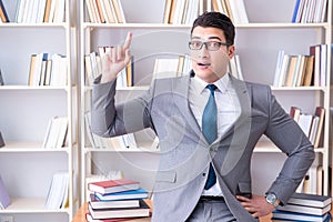 The business law student working studying in the library