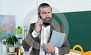 Business law student working studying in the library, modern education