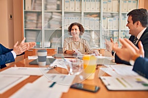 Business lawyers workers meeting at law firm office