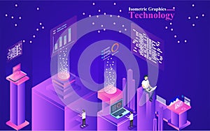 Business Layout Isometric Graphics Advance Technology Vector graphics