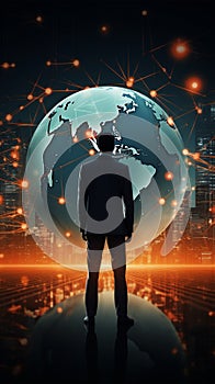 Business leader harnessing global connectivity, steering digital marketing innovations