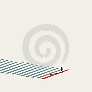 Business leader leading way, vector concept. Symbol of leadership, strength, future. Minimal illustration