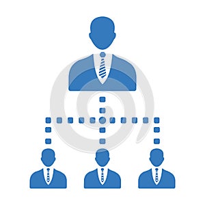 Business leader, manager, boss icon, blue vector